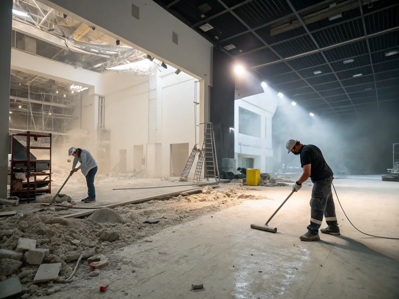 A split-screen image showing a chaotic renovation project on one side and a well-managed project using Smart Tradie on the other, highlighting the contrast in outcomes.